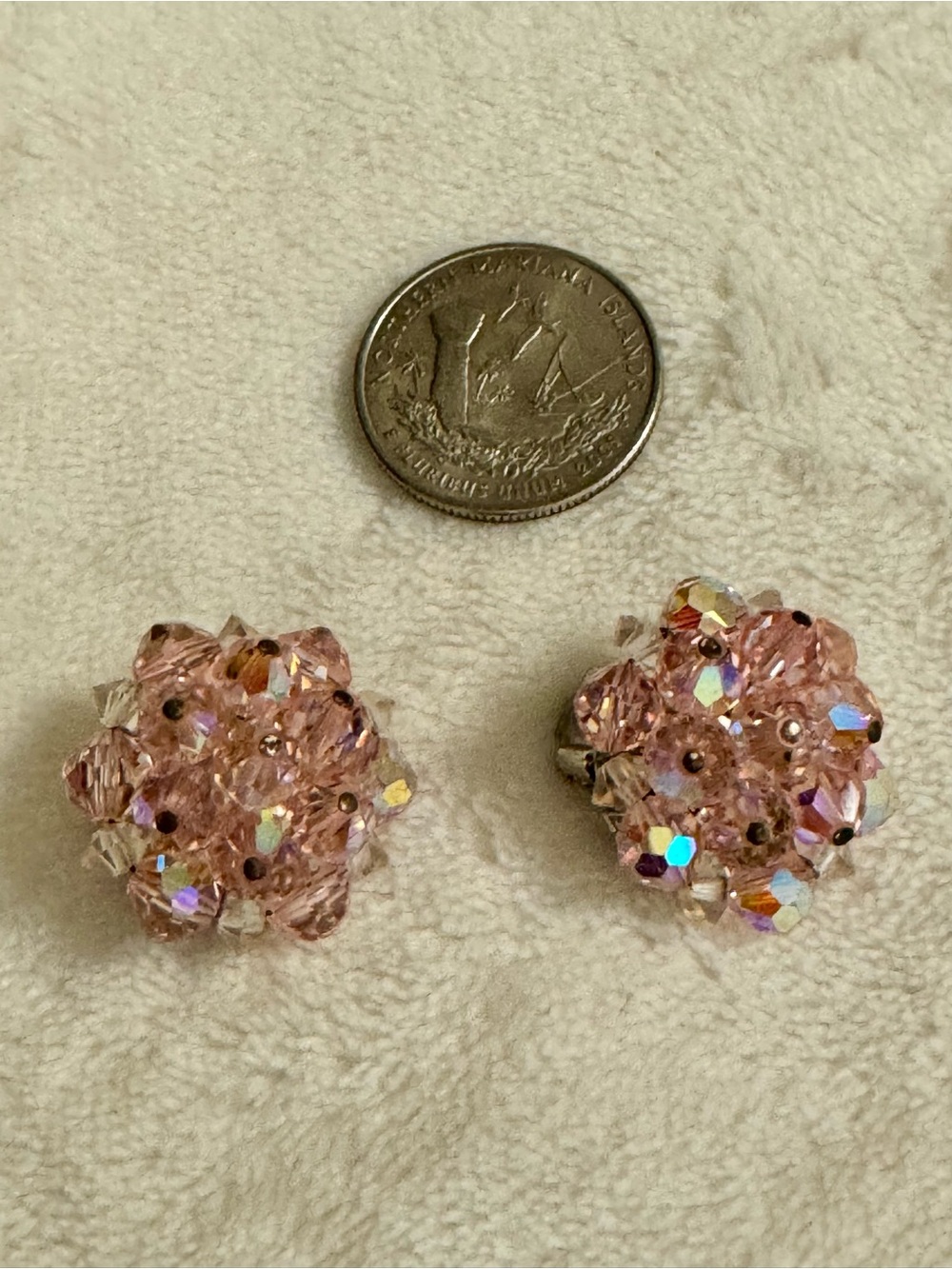 Source Unknown Pink Aurora Crystal Cluster Earrings